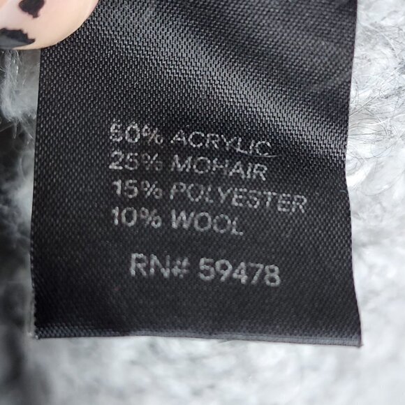 Silvia Novelli Gray Mohair Wool Blend Boucle Texture Longline Full Zip Cardigan - Picture 6 of 9